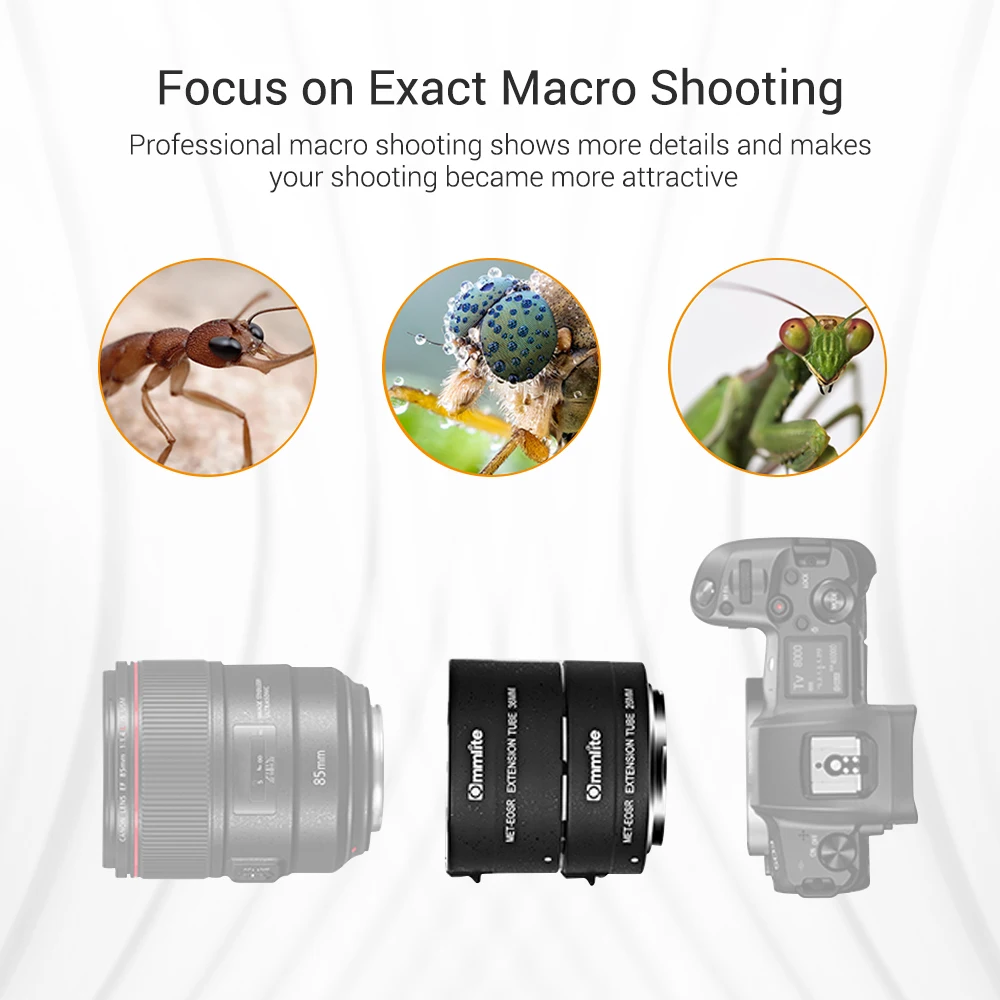 Commlite CM MET EOS R Автоматическая макро удлинительная трубка совместимая с камерами и