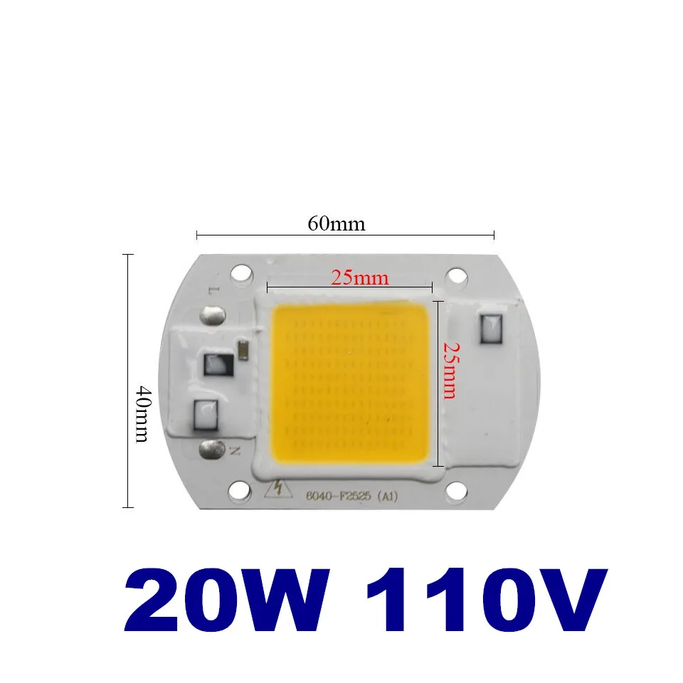 1 шт высокое Мощность 20 вт 30 вт 50 вт светодиодный COB умная ис(интеграционная схема) светодиодный светильник чип SMD AC 220V 110V для DIY проектор прожектор светильник точечный светильник лампочки вне помещений - Испускаемый цвет: 20W 110V