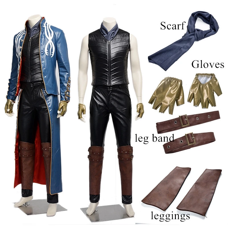 DMC 3 вержиль Косплей Костюм Хэллоуин костюм для мужчин вержиль косплей костюм куртка из искусственной кожи Тренч вержиль Униформа на заказ