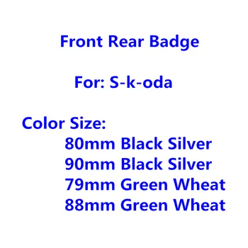 

1pcs 80mm 90mm Car Front Head Hood Bonnet Rear Tail Bumper Trunk Boot Mark Badge Emblem Logo For Skoda Car Styling Accessories