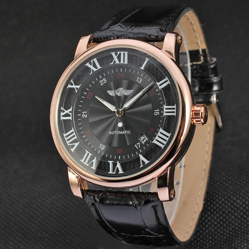 

Winner 142 Genuine Product Fully Hollow out Men Fully Automatic Analog Watch Leather Watch Strap Business Watch