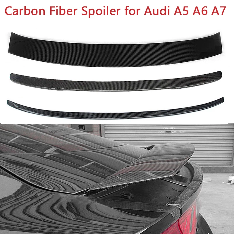 Cheap Auto Spoiler Koolstofvezel Auto Spoiler Voor Audi A5 8T 2007-16 A6 C7 2012-In A7 s7 RS7 2012-14 Professionele Auto Spoiler Achtervleugel