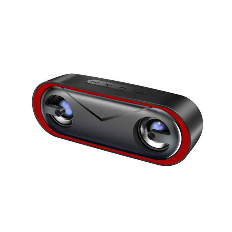 Bluetooth динамик беспроводной стерео Бас Hifi динамик Поддержка TF карта USB светодиодный светильник - Цвет: Красный