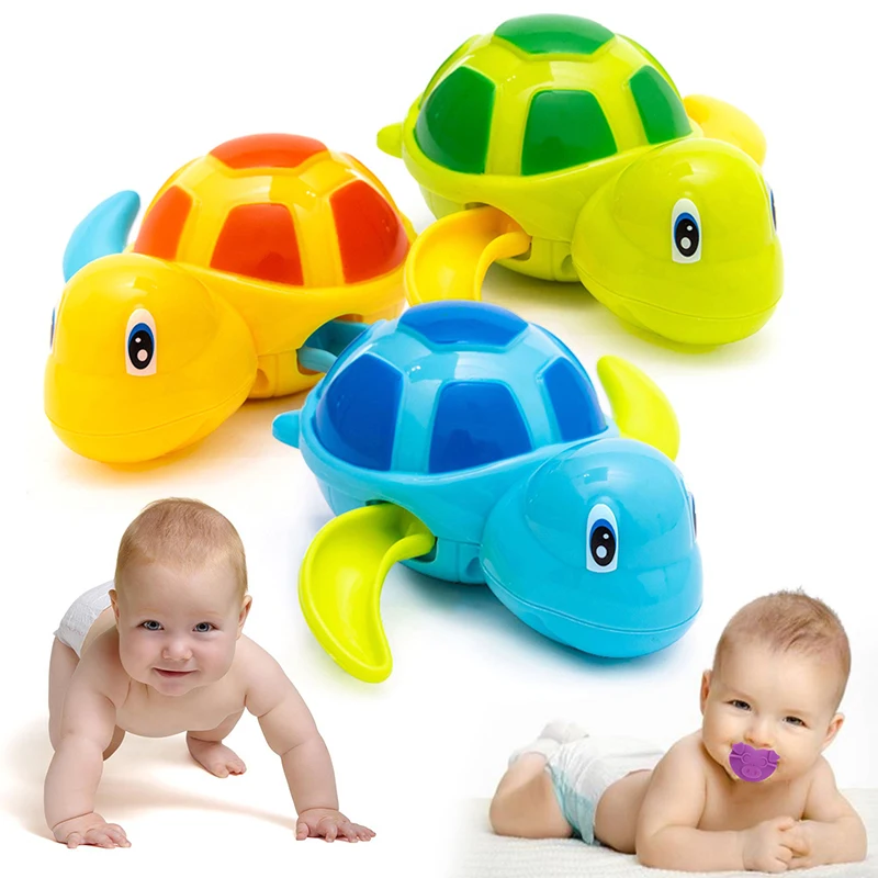 Juguetes de baño con dibujos de animales para bebé, tortuga clásica, juguete de agua para bebé, natación infantil, cadena enrollada, mecanismo de relojería, 2020