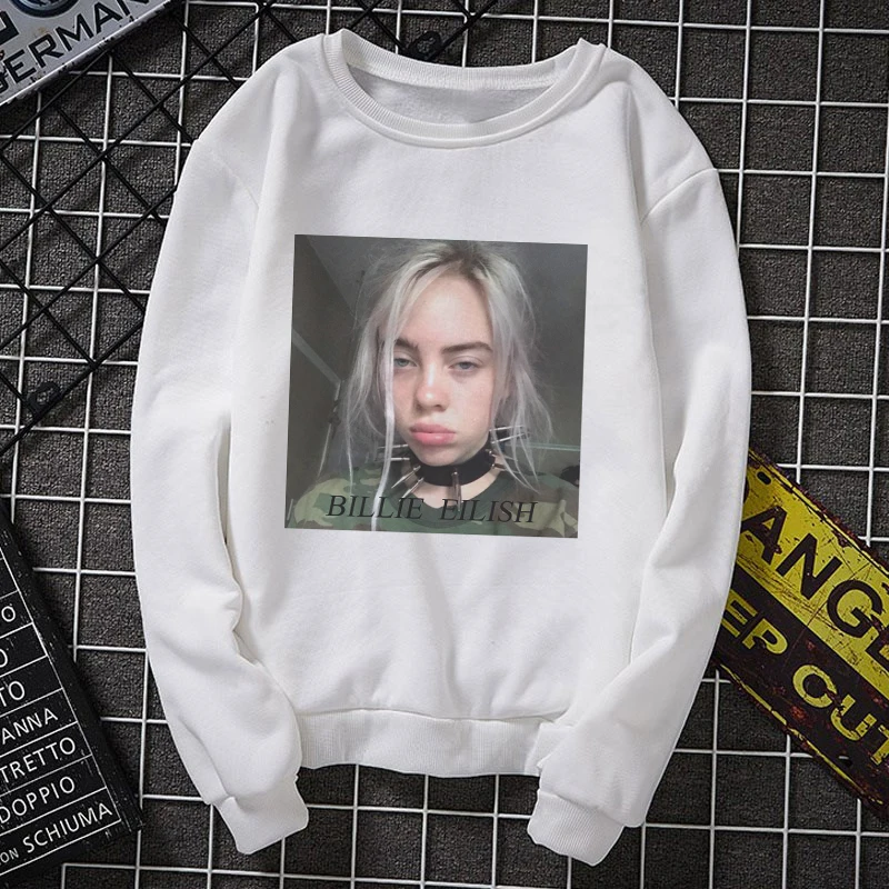 Западная мода; Новинка; Kawaii Billie Eilish для девочек в розовом цвете, Женский свитшот, пуловер для новорожденных мальчиков, куртки с капюшоном на осень с длинными рукавами и принтом Billie Eilish Толстовка - Цвет: 3820