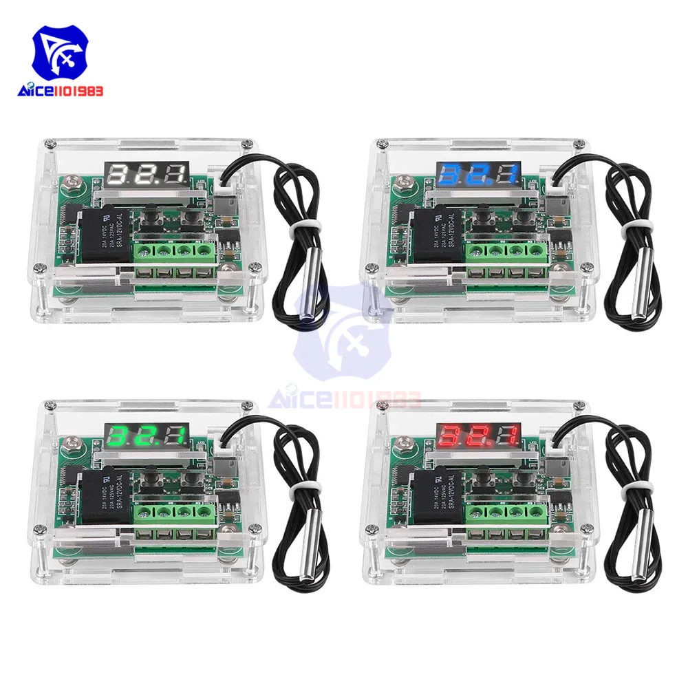 

diymore W1209 DC 12V LED Digital Thermometer Switch Module Temperature Controller /w NTC Thermistor Thermostat Sensor Probe Case