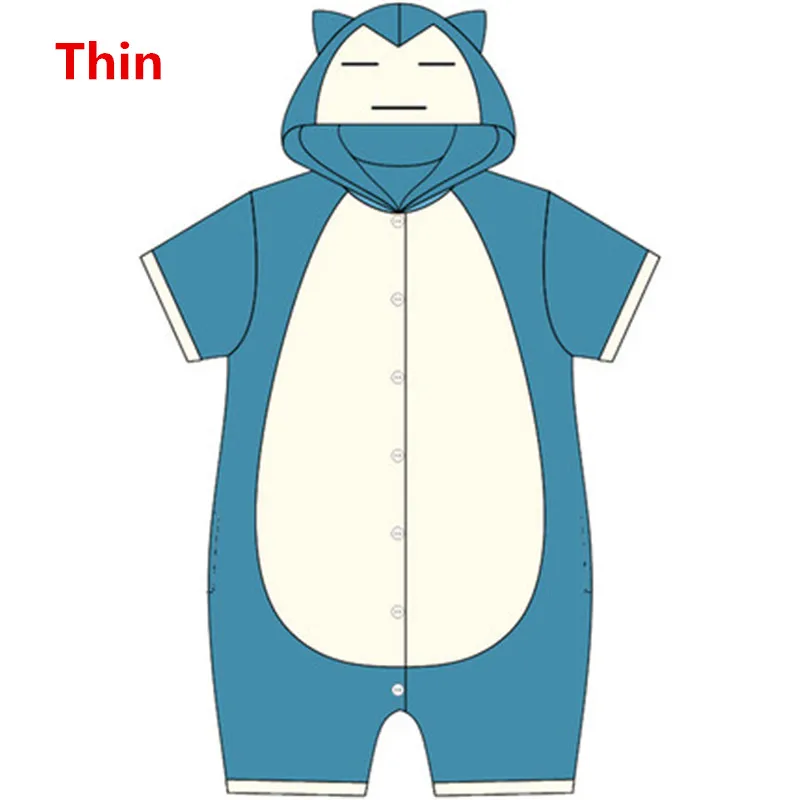 Spring Summer Style Аниме Покемон милый Snorlax Косплей костюмы комбинезоны пижамы повседневная домашняя одежда для сна Одежда для влюбленных подростков подарок - Цвет: Spring Summer Style