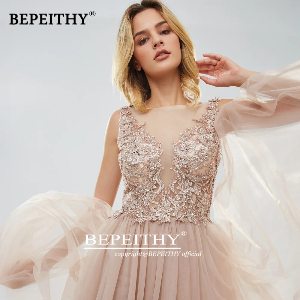Robe De Soiree расшитый бисером цвета Шампань Длинные платья выпускного вечера серые вечерние платья