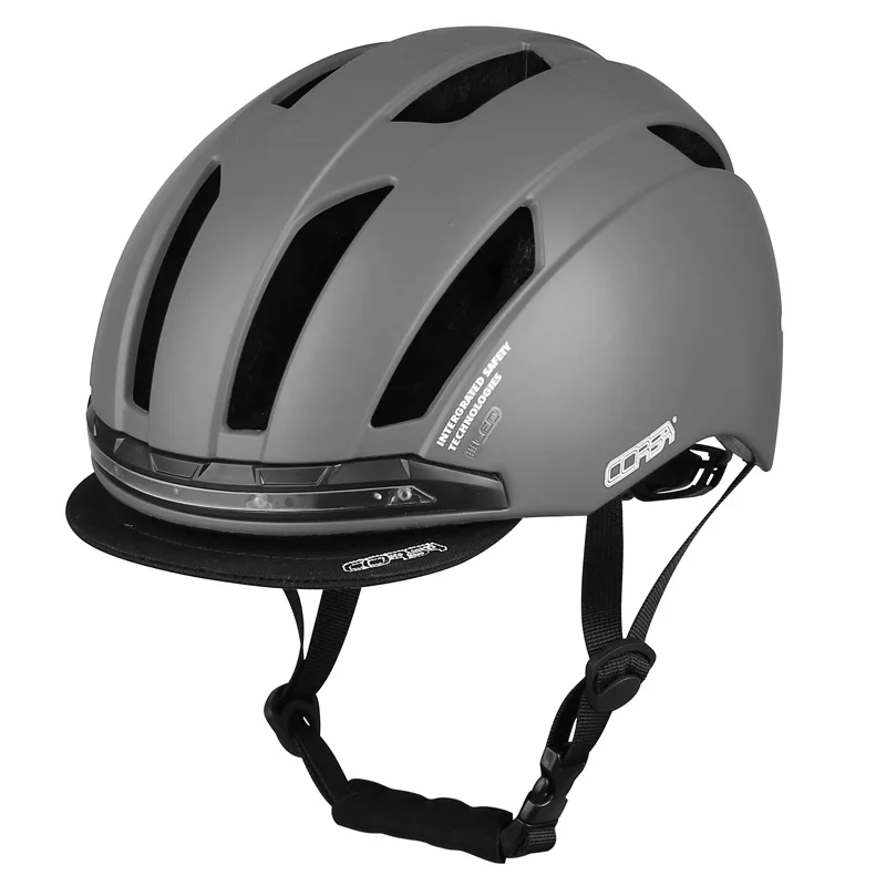 Велосипедный шлем ночник безопасности предупреждающий сигнал свет Универсальный светодиодный дорожный велосипед шлем задний фонарь «умный» шлем поворотник унисекс - Цвет: grey