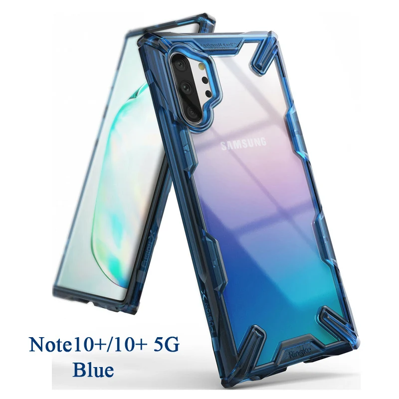 Чехол Ringke Fusion X для Galaxy Note 10 Plus с амортизацией Прозрачный жесткий чехол из ТПУ для Galaxy Note 10+ 5G - Цвет: Blue