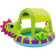 Pataugeoire gonflable Portable, hippocampe, piscine d'extérieur avec parasol, pour enfants, amusement aquatique d'été