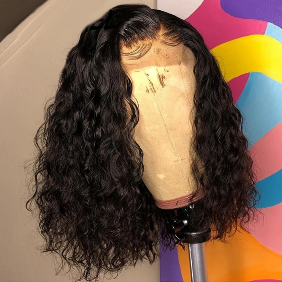 4X4 Water Wave Short Bob Wig 8-16Inches 180 Density Best Human Hair Wigs For Black Woman Brazilian Pre Plucked Baby jerry curly