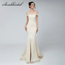 New Bridesmaid Dresses Long 2021 Mermaid Off Shoulder Satin Maid Of Honor Prom Party Gowns Women Robe Demoiselle DHonneur LX559