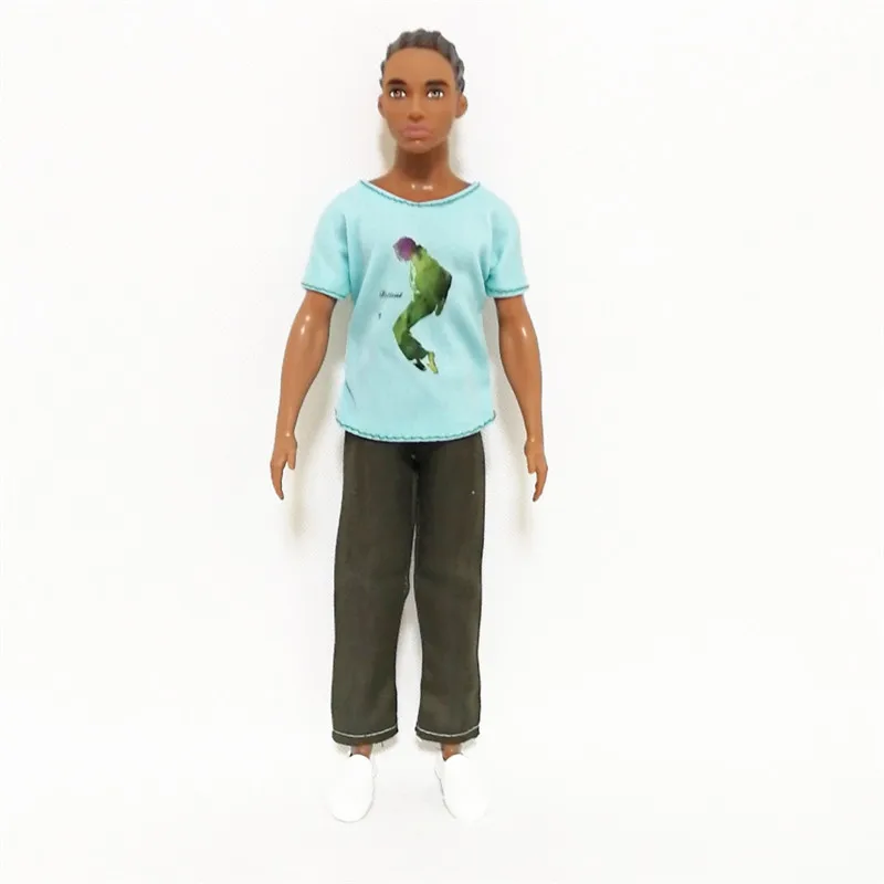 

Ken The Boy Friend Blue Tee Trousers Set forBarbie Doll Clothes Accessories Play House Dressing Up Costume Kids Toys Gift