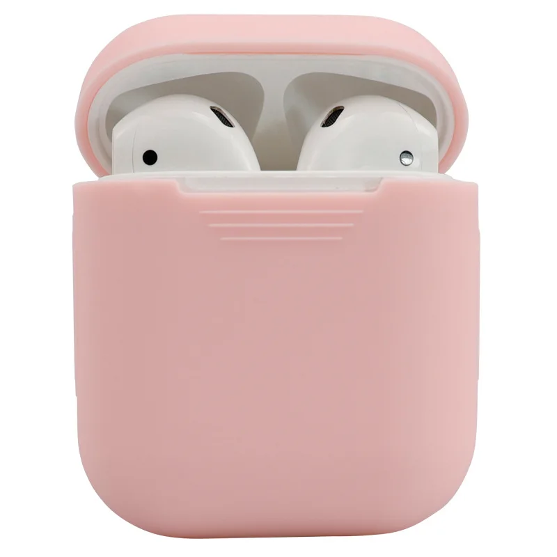 Мягкий силиконовый чехол, наушники для Apple Airpods, чехол, Bluetooth, беспроводные наушники, защитный чехол, коробка для Air Pods, наушники, сумка - Цвет: Розовый