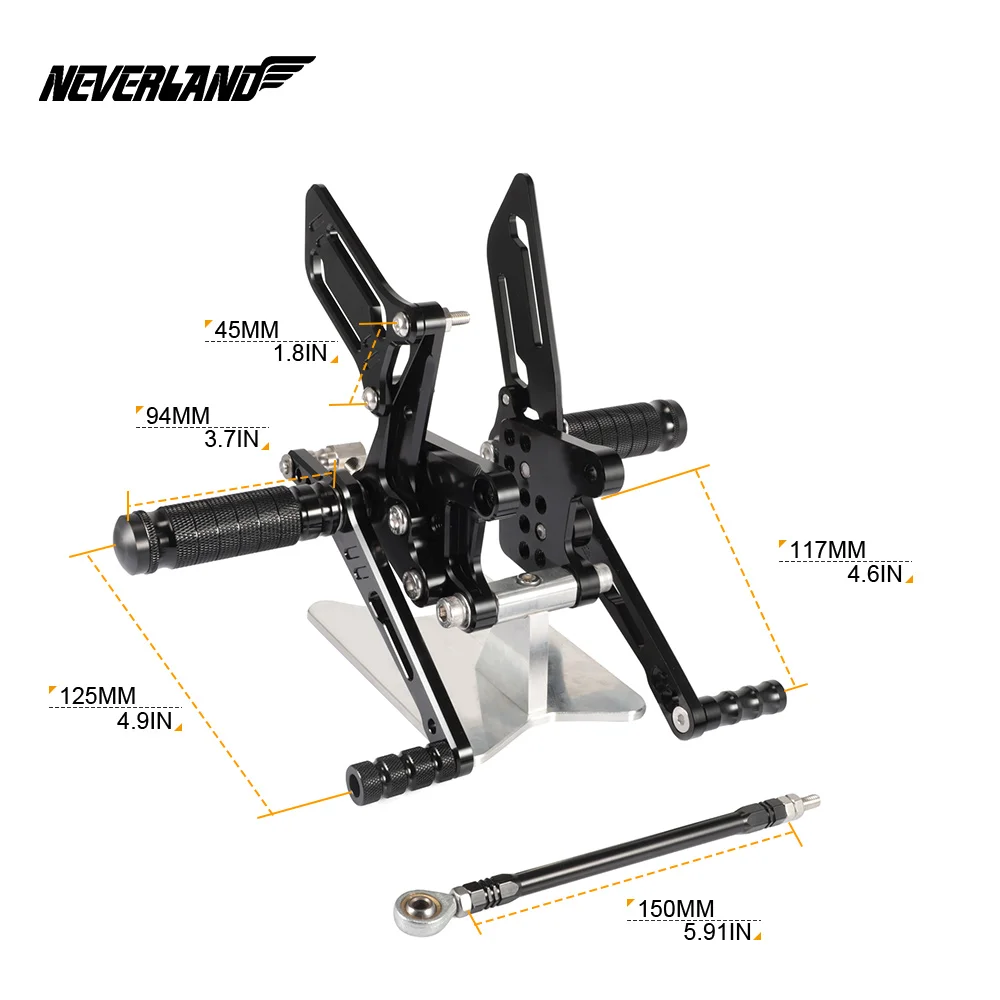 Мотоцикл подножка сплава Rearset задние педали подножка подставки для ног Suzuki GXSR1000 2000-2004