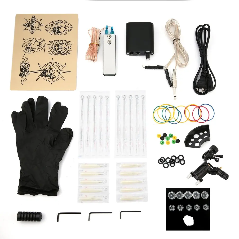 

Tattoo Complete Beginner Tattoo Kit Pro Machine Inks Power Supply Needle Grips Tips Power Supply Needle Grips Tatto Accessories
