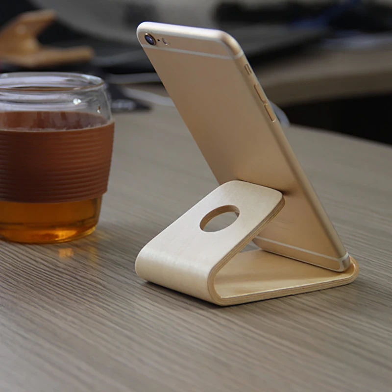 Wooden Bamboo Mobile Phone Stand Lightweight Slim Design Holder Desktop Bracket for Android Xiaomi Samsung Iphone | Мобильные