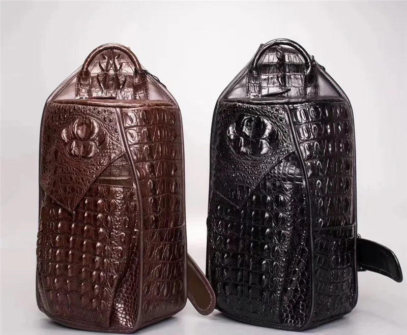 Модный стиль, натуральная кожа аллигатора, Мужская маленькая нагрудная сумка, экзотическая настоящая крокодиловая кожа, мужская сумка через плечо, сумка для путешествий