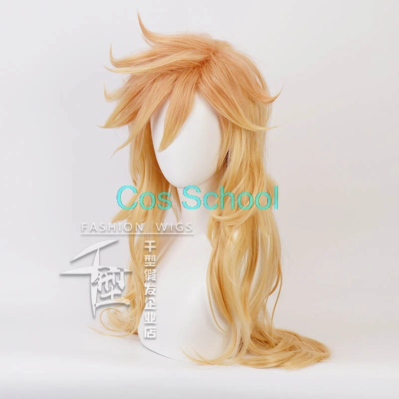 Cos School Demon Slayer Kimetsu no Yaiba Douma, парики для косплея, Длинные оранжевые волосы, Douma Costumes, парики, аксессуары