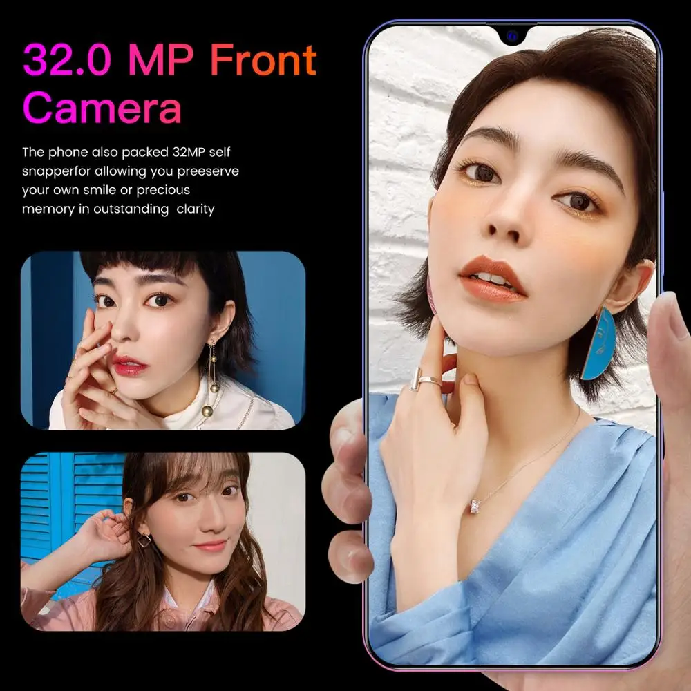 P60 Pro Cell Phones Newly Global Version 2 + 32GB 10 Core Android 5600mAh Cell Phones 6.3 inch Waterdrop Screen Smartphone