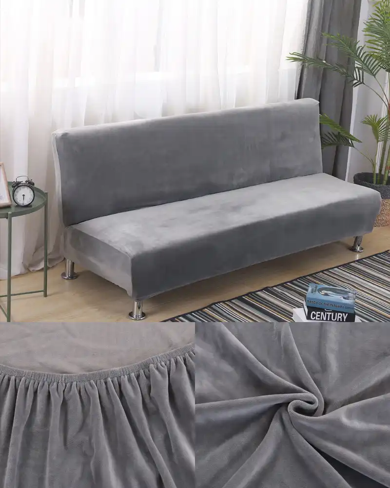 funda plegable de terciopelo suave para sofa cama funda gruesa para sofa sin brazos sabana para sofa funda elastica futon para invierno