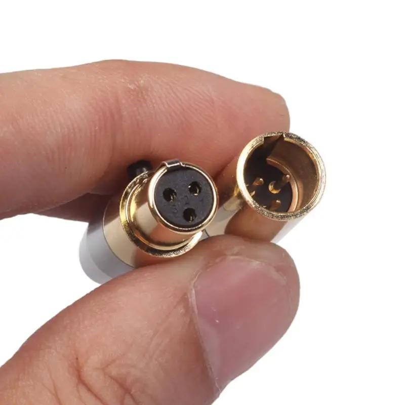1 пара мини 3Pin XLR штекер Женский Чистый медный корпус анти-помехи эффект Аудио разъем для Mic пайки прямой