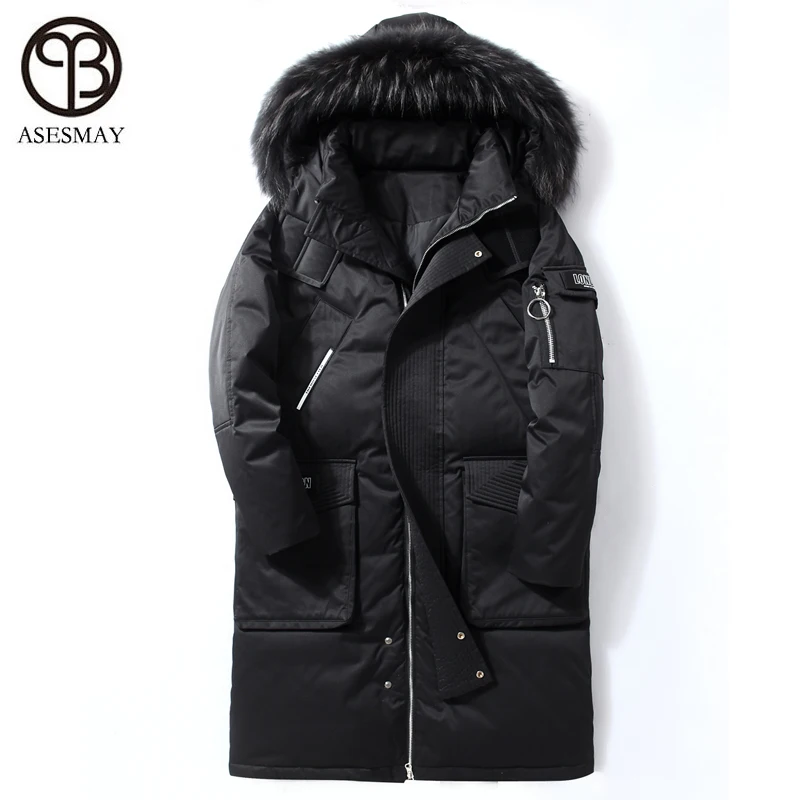 

2019 new arrival men down jacket winter men‘s parka hoodies real fur long men coat casual high street thick warm male outerwear