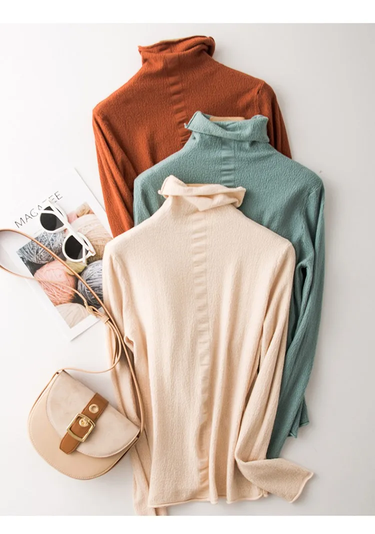Must Have Женская водолазка из вискозы, мягкий пуловер, свитер из шерсти, зимний Однотонный женский джемпер#907