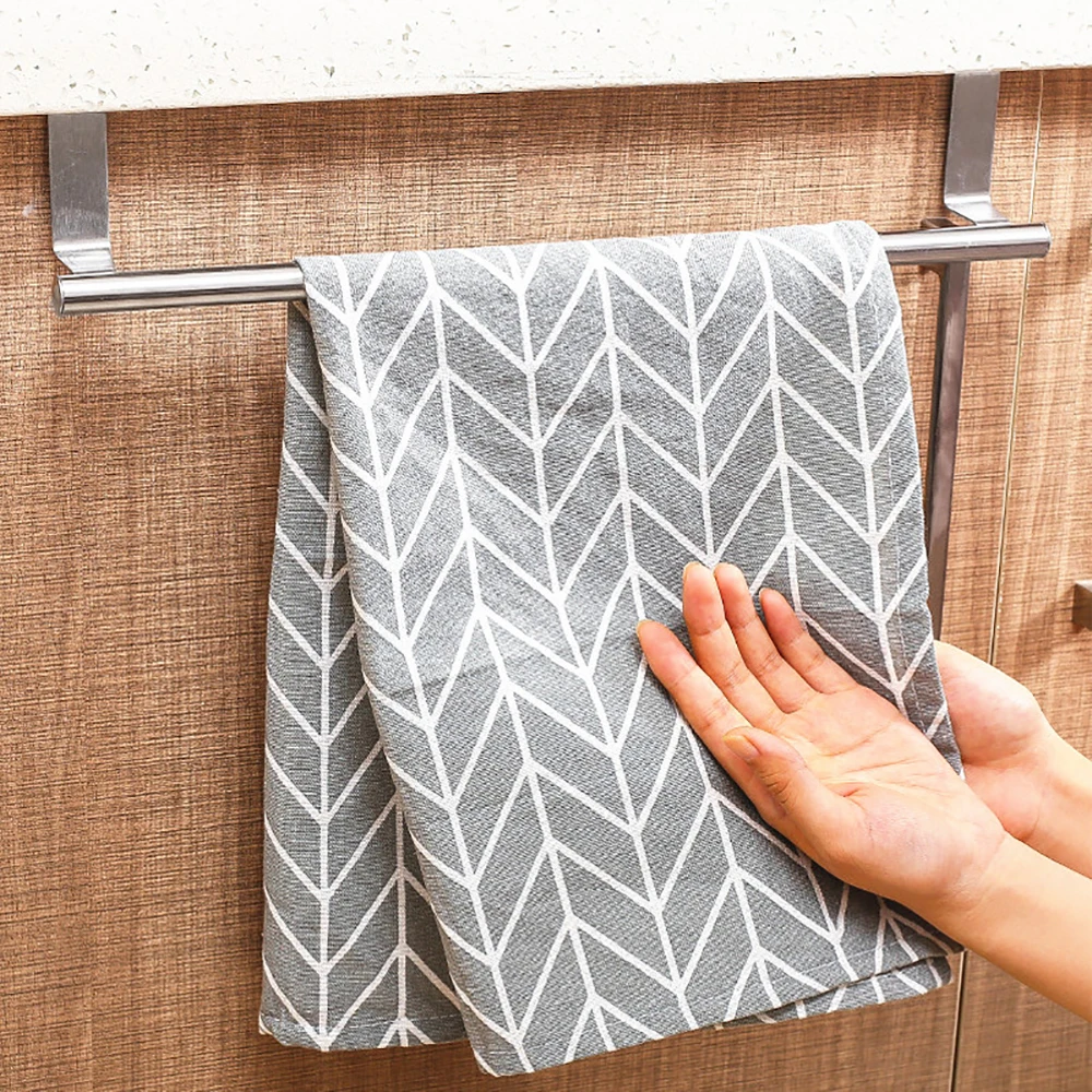 Over Kitchen Cabinet Door Tea Hand Towel Rail Holder Hanger Storage 