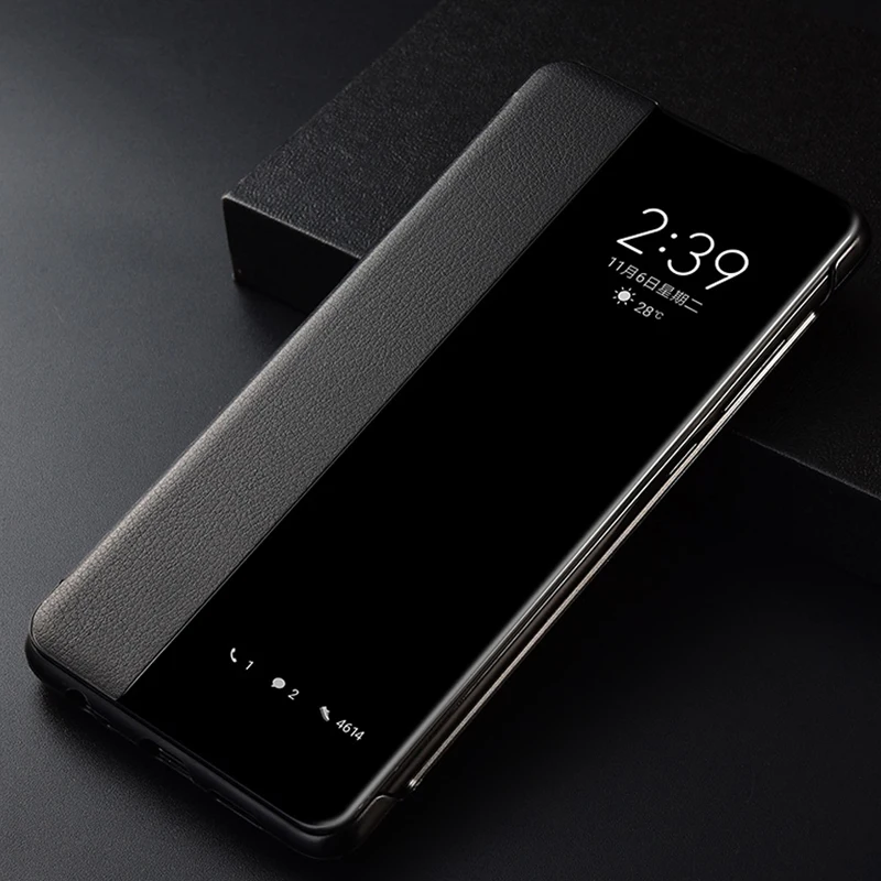 Умный чехол из искусственной кожи для телефона HUAWEI P30 Pro откидная крышка с окошком
