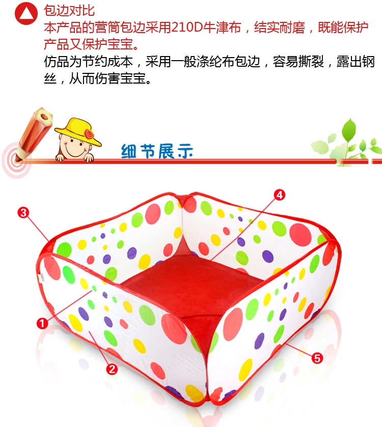 Folding Storage Ball Pool for Children Foldable Square Cloth Fence Sand Pit Sub-Oceans Non-Ocean Ball Toy