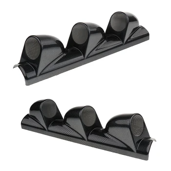 

2Pcs 60MM Car Carbon Fiber Look Pillar 3 Holes Gauge Meter Mount Holder Pod