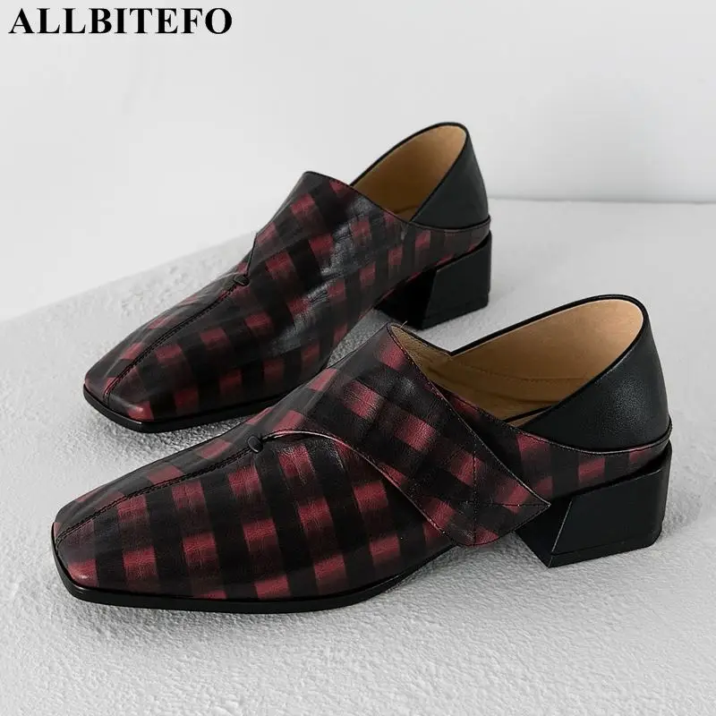 

ALLBITEFO fashion brand high heels women shoes square toe thick heel office ladies shoes women heels women high heel shoes