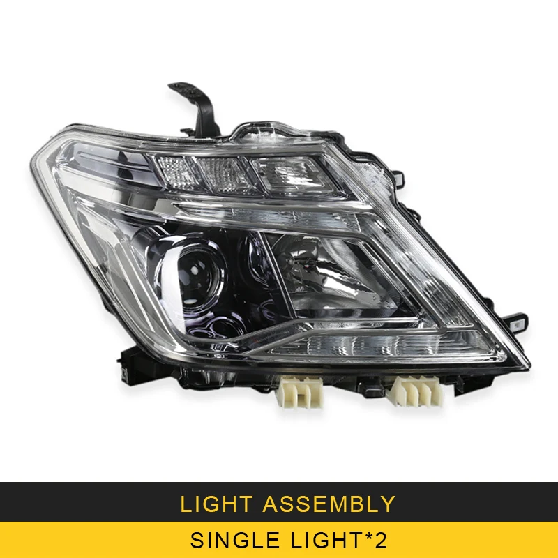 single lightX2 Для Nissan Patrol Y62 авто-Стайлинг передний головной светильник в сборе внешние запасные части - Название цвета: single lightX2