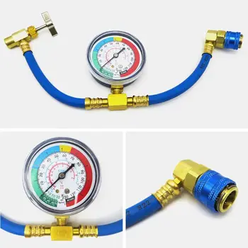 

R134A Air Conditioner Fluoride Tube Quick Release Refrigerant Connector Cold Pressure Gauge Repair Tool Car Home Use G8TC