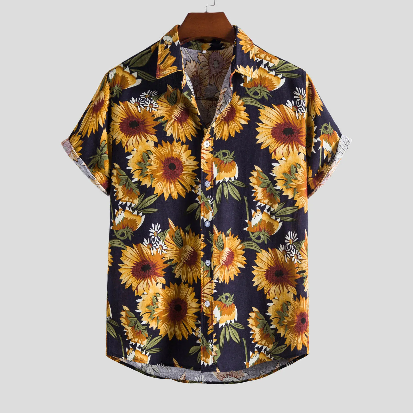 Camisas de manga corta con estampado entallado para hombre, ropa informal, para playa, hawaiana, ajustada, para vacaciones, primavera y verano