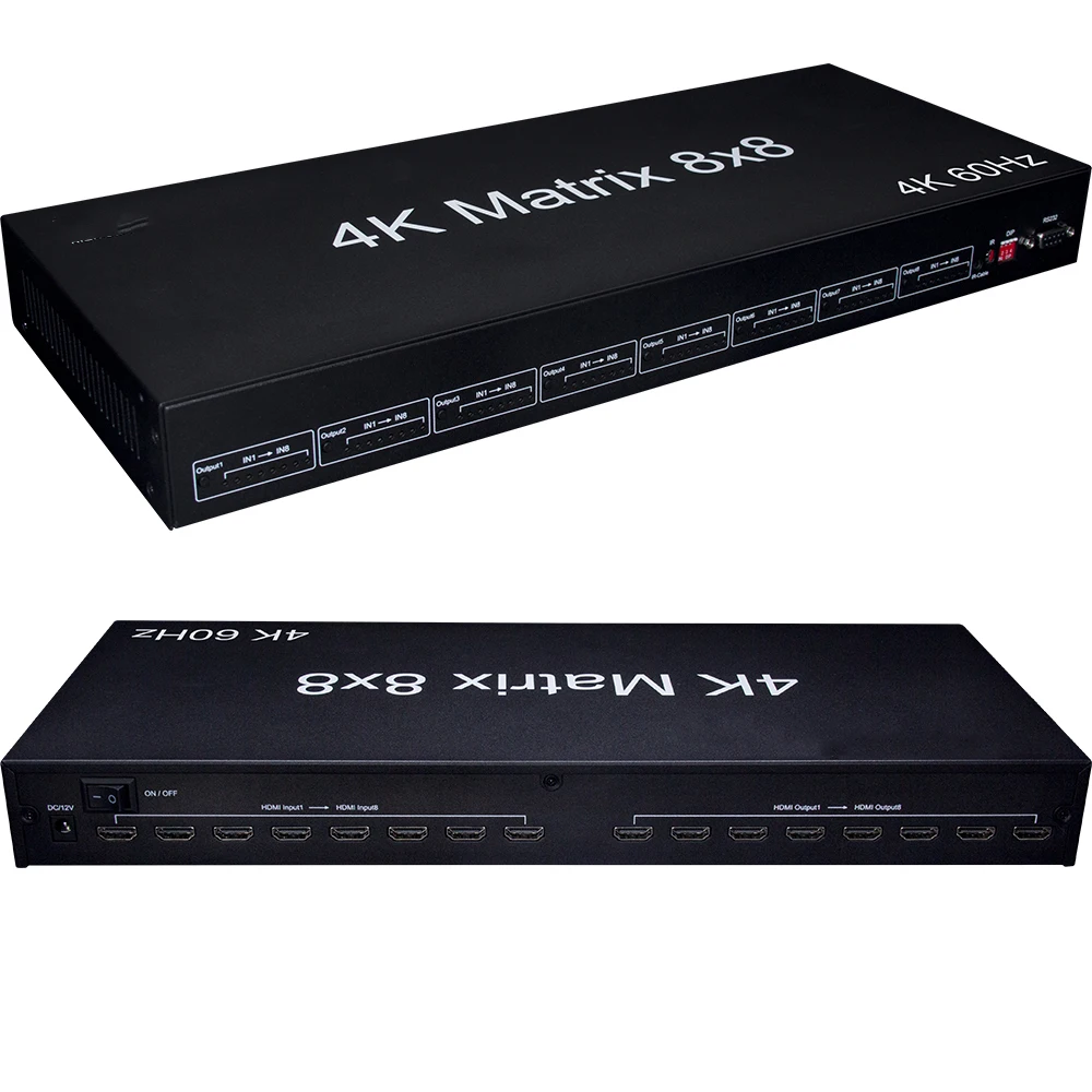 US $569.70 4K 60hz 8x8 HDMICompatible Matrix 4x4 Matrix 1080p Audio Video Converter Switch Splitter For PS4 Laptop PC To 8 Display Monitor