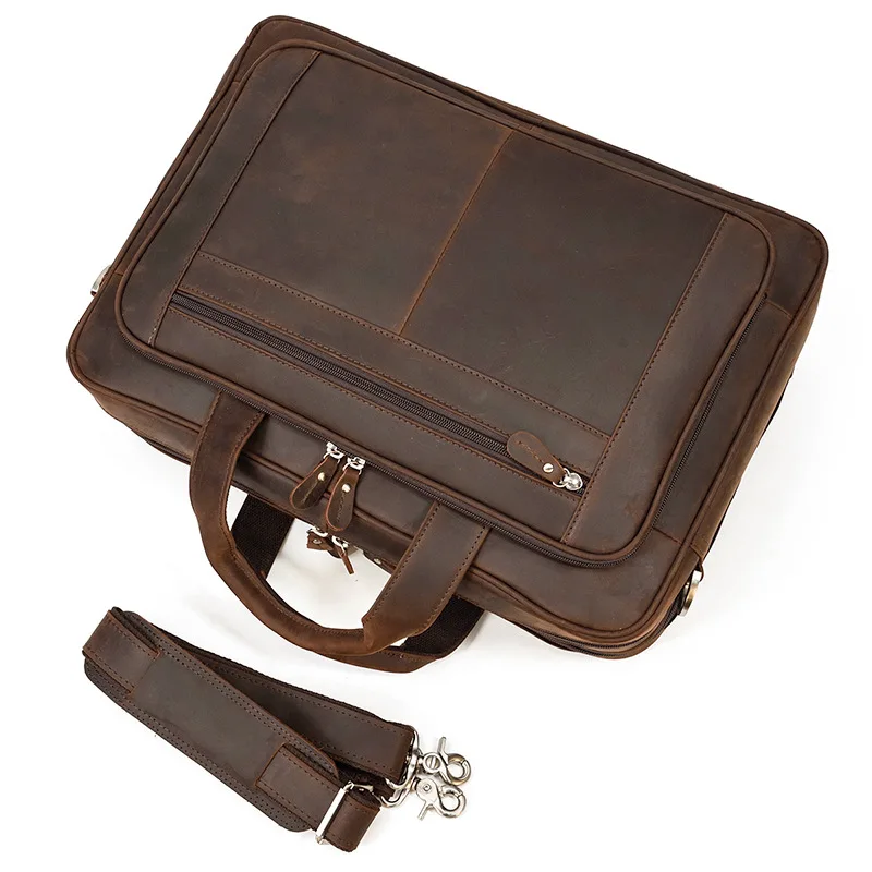 Luxury Doctors Briefcase Genuine Leather Shoulder Bag Crossbody Laptop