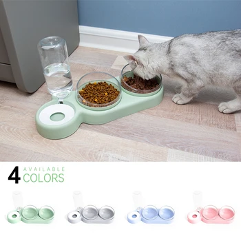 

Double Pet Bowls Dog Food Water Feeder Stainless Steel Pet Drinking Dish Feeder Cat Puppy Feeding Supplies Small Dog Accessories