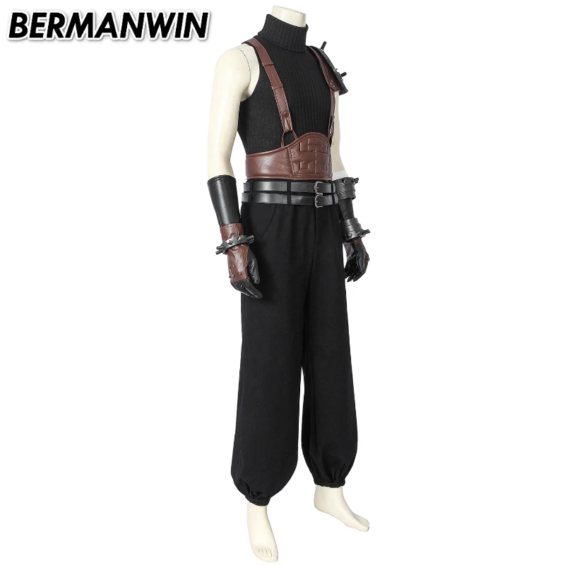 BERMANWIN PS4 игра Final Fantasy VII ремейк костюм FFVII FF7 Cloud Strife косплей Униформа Хэллоуин для взрослых мужчин наряд костюм
