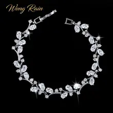 Вонг дождь Серебро 925 пробы искусственный Муассанит Рубин Браслет из драгоценных камней очарование браслет бриллиантовый браслет ювелирных изделий