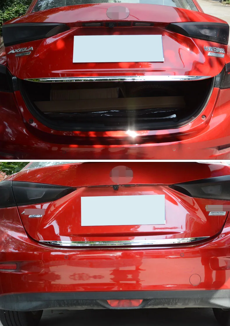 Для Mazda 3 Axela Sedan- Задняя Крышка багажника из нержавеющей стали крышка-дверца отделка полосы молдинг гарнир 1 шт