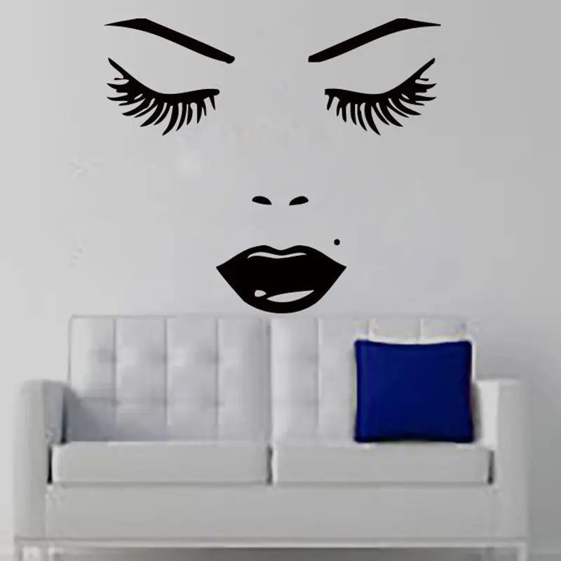 

Eye Eyelash Sticker Make Up Spa Decal Beauty Posters Vinyl Wall Decals Decor Mural Nail Beauty Salon Wall Decal
