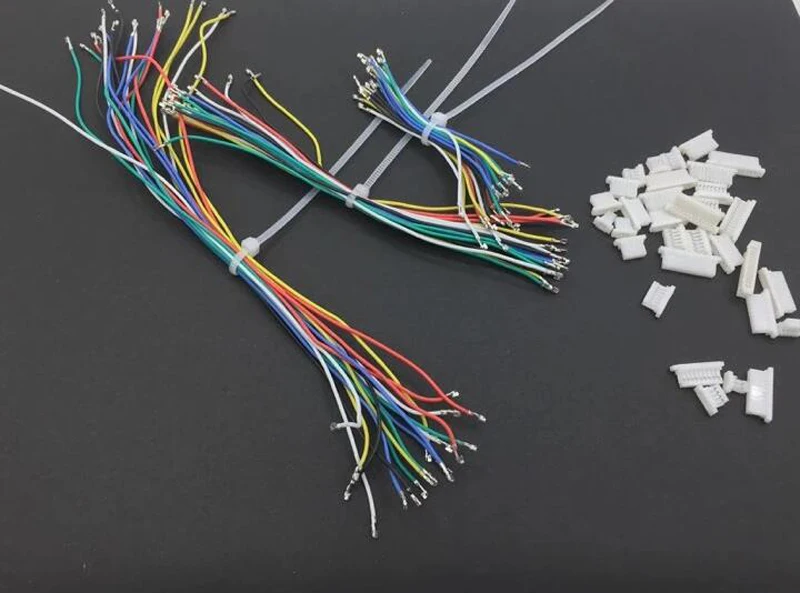 CL гоночный JST SH1.0 2-12pin SH соединители& 5/10/15 см 21AWG двойные гофрированные DIY проволочный канат для Радиоуправляемый симулятор полета контроллер бесщеточный ESC