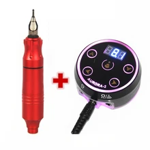 Мощная роторная машинка-ручка Мощный Тихий с Аврора-II ЖК-комплект для тату