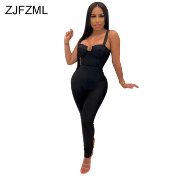 

Spaghetti Strap Sexy Club Jumpsuit for Women Fashion Backless Solid Bodycon One Piece Overall Plus Size Bandage Party Playsuits