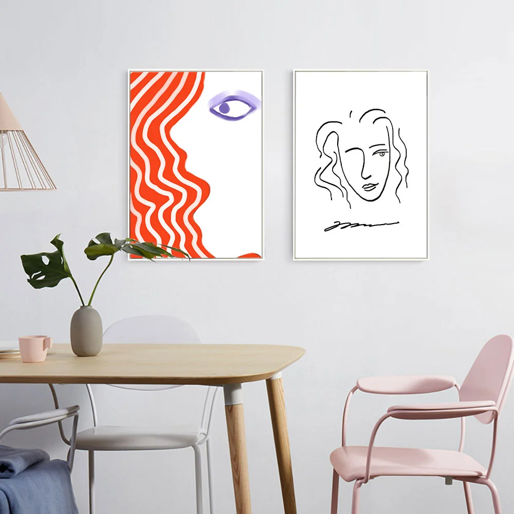 Prints Poster Nordic Style Line Draw Wall Art Canvas Painting Modular Pictures For Bedside Background Home Decoration