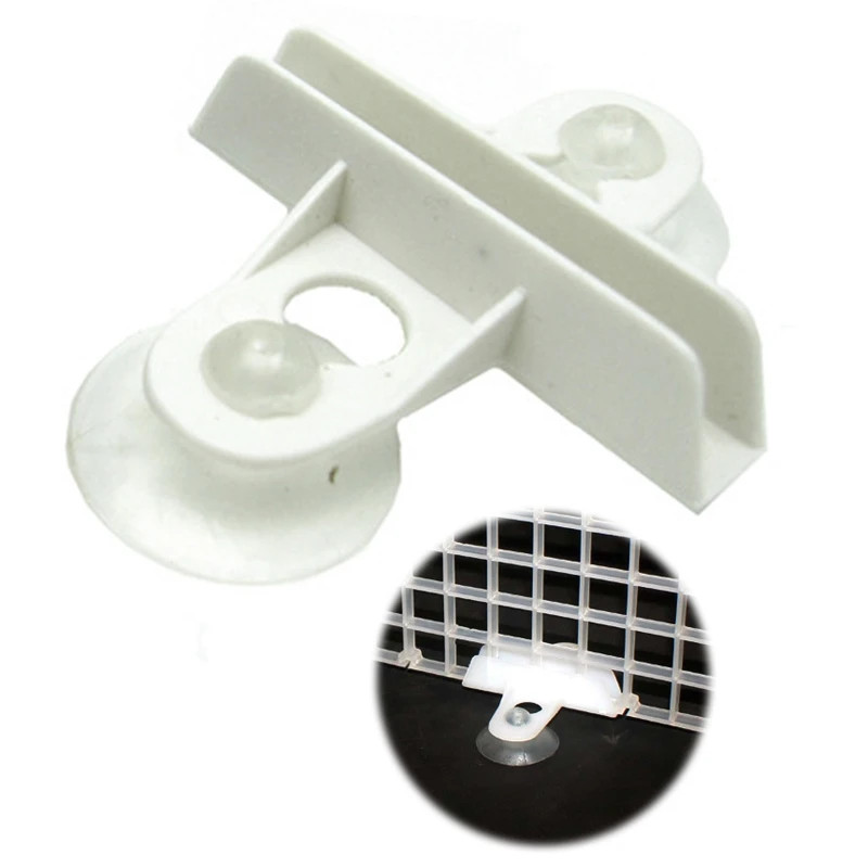 

20 Pcs Aquarium Suction Cup Separator Clip White Plastic Divider Sheet Holder