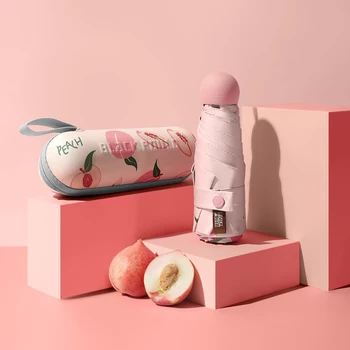 

Fruits Cute Mini Umbrella Rain Women Portable Girls Clear Umbrella With Cover Windproof Small Sun Umbrella Kids Anti UV Parasol